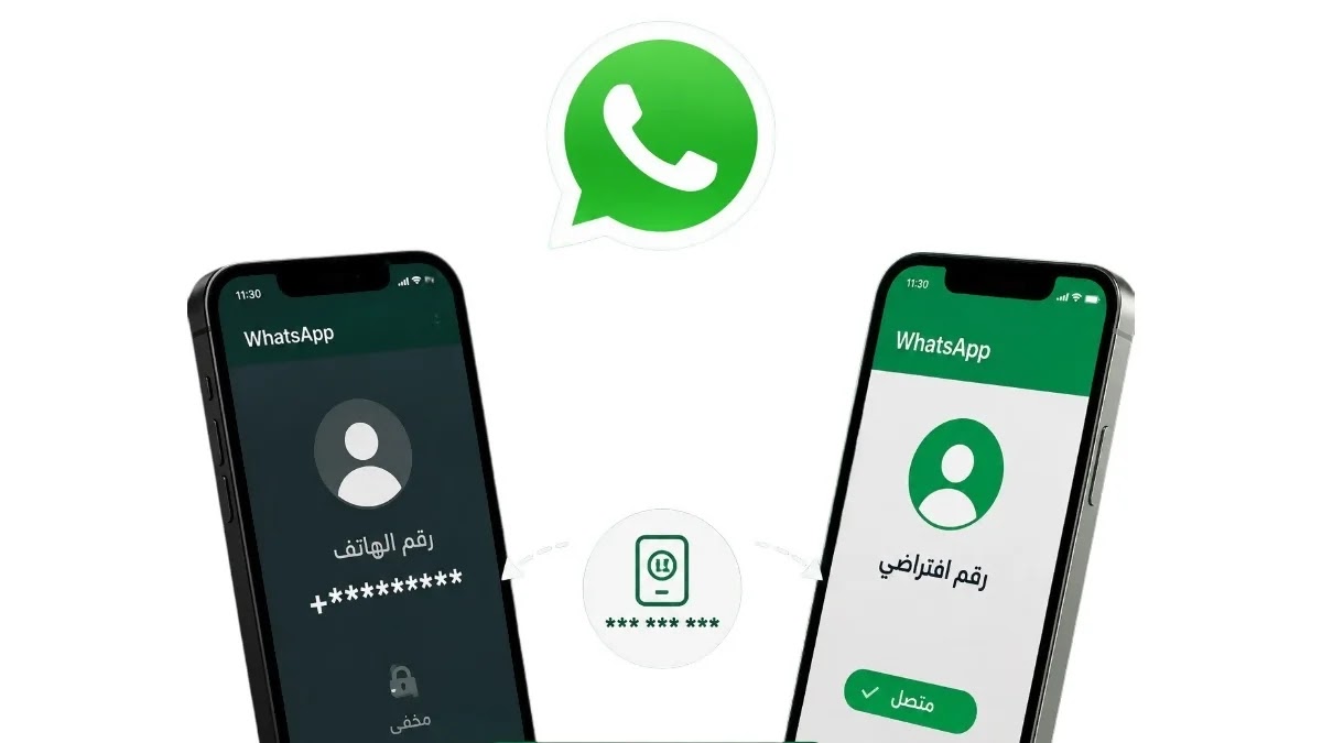طريقة استخدام WhatsApp بدون رقم هاتف في 2026 تطبيق واتساب مع رقم هاتف مخفي ورمز أمان، يوضح فكرة استخدام واتساب بدون رقم في 2026