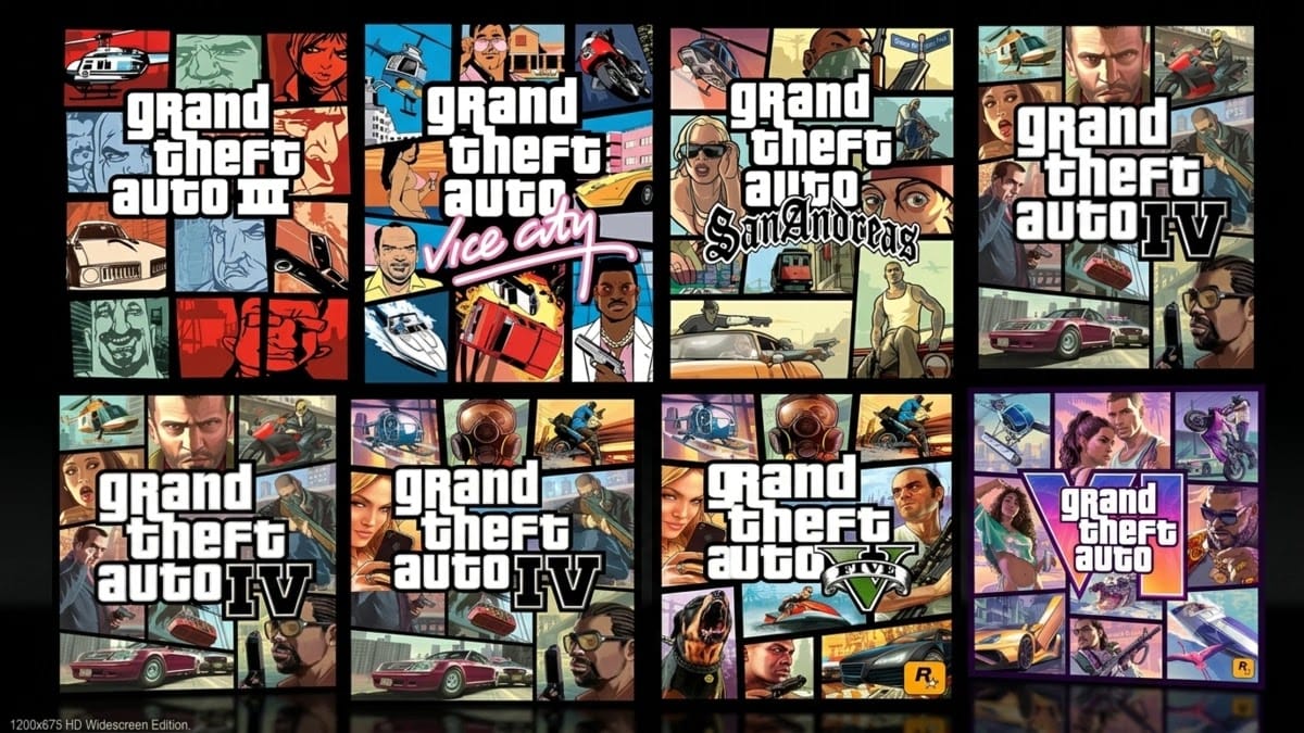 بعد جدل التمساح في GTA 6… اكتشاف سر مخفي في كل أغلفة السلسلة منذ GTA III 1 صورة تحليل غلاف GTA 6 مع مقارنة أغلفة سلسلة GTA منذ الجزء الثالث تكشف سرًا مخفيًا بعد جدل التمساح