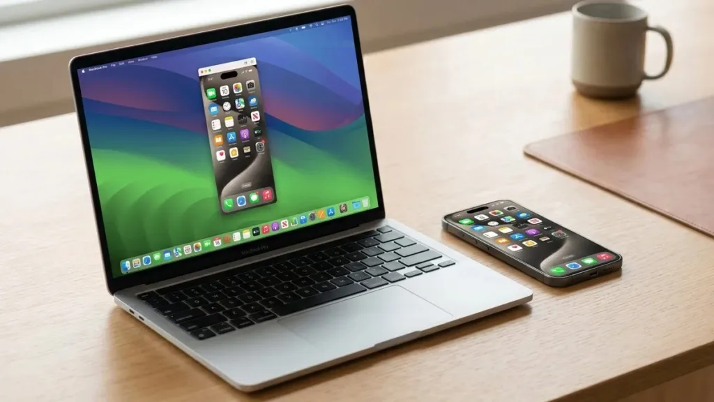 ميزة عكس شاشة الآيفون في macOS 27 مع التحسينات الجديدة على أجهزة ماك