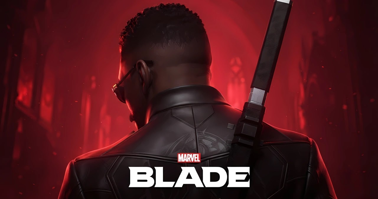 الغلاف الرسمي المعتمد لتسريبات إلغاء وميزانية لعبة Marvel’s Blade بالأسواق التقنية مجسم سيف أسود فاخر بحجم مكبر مستقر فوق خلفية حمراء داكنة سادة لتقرير إلغاء لعبة مارفل بليد وإكس بوكس