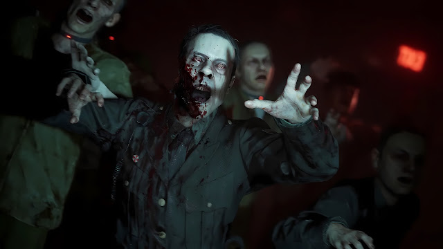 لقطة من Resident Evil Veronica تُظهر الأجواء الجديدة باستخدام محرك RE Engine لقطة من لعبة Resident Evil Veronica تُظهر مجموعة من الزومبي والأجواء المظلمة بعد إعادة تطوير اللعبة بمحرك RE Engine