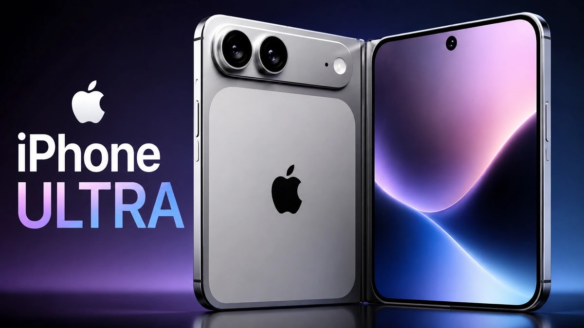 تقرير يتوقع توفر iPhone Ultra القابل للطي بكميات محدودة عند الإطلاق تصور لهاتف iPhone Ultra القابل للطي مع توقعات بنقص الكميات عند الإطلاق