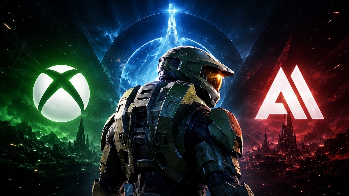 شائعة تشير إلى احتمال انتقال إدارة سلسلة Halo إلى Activision. صورة توضيحية لشائعة تربط بين Xbox وActivision بشأن إدارة سلسلة Halo.