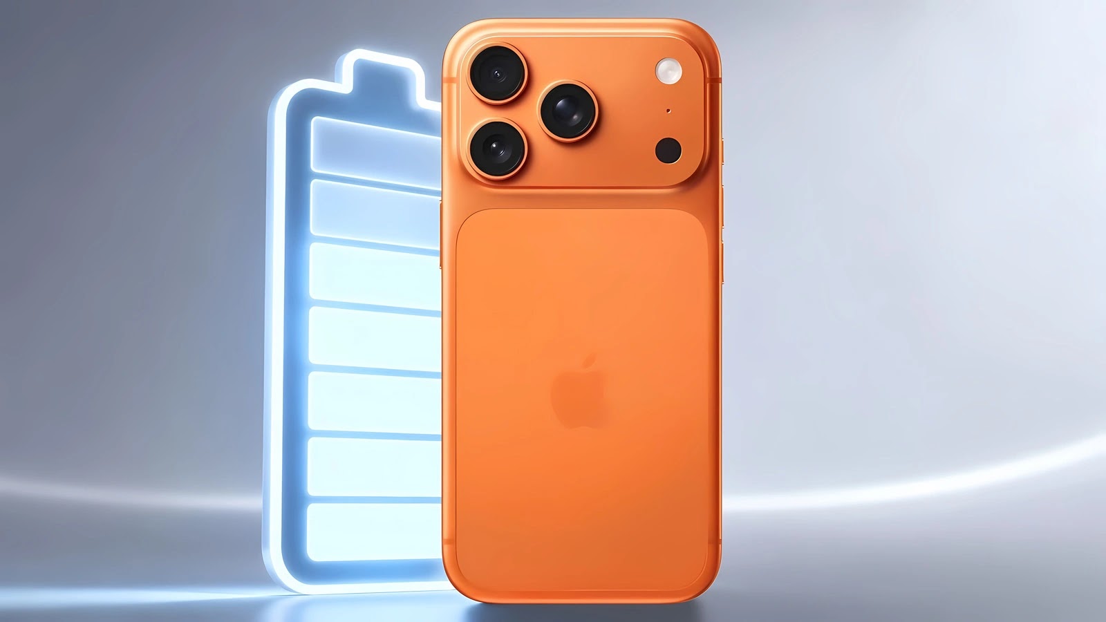 iPhone 18 Pro Max بأكبر بطارية في تاريخ آيفون - تصميم تخيلي تصميم تخيلي لهاتف iPhone 18 Pro Max مع بطارية كبيرة يرمز إلى زيادة سعة البطارية وفق أحدث التسريبات