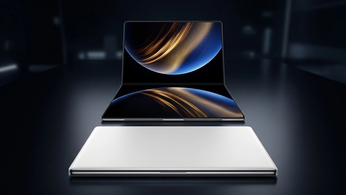 Huawei MateBook Fold 2026 بشاشة OLED قابلة للطي وذاكرة 32GB تسريب Huawei MateBook Fold 2026 مع شاشة OLED قابلة للطي وذاكرة RAM بسعة 32 جيجابايت ومعالج Kirin X9