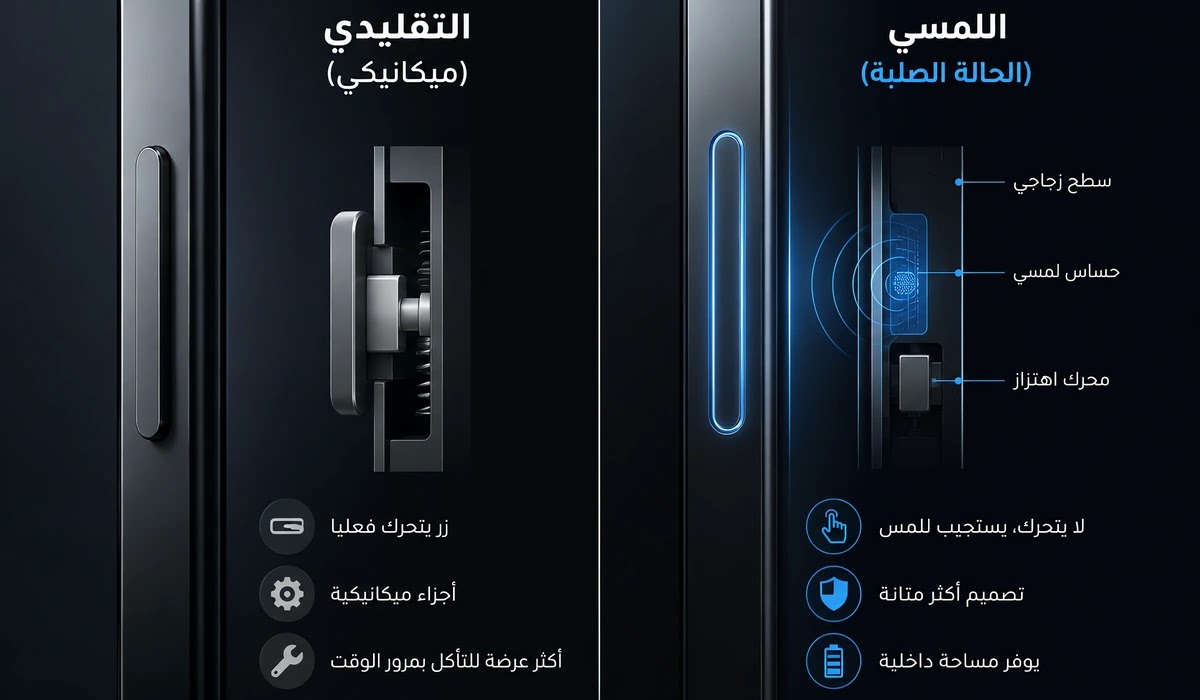 الفرق بين الزر الميكانيكي والزر اللمسي في هواتف آيفون مقارنة توضح الفرق بين الأزرار الميكانيكية التقليدية والأزرار اللمسية Solid-State Buttons