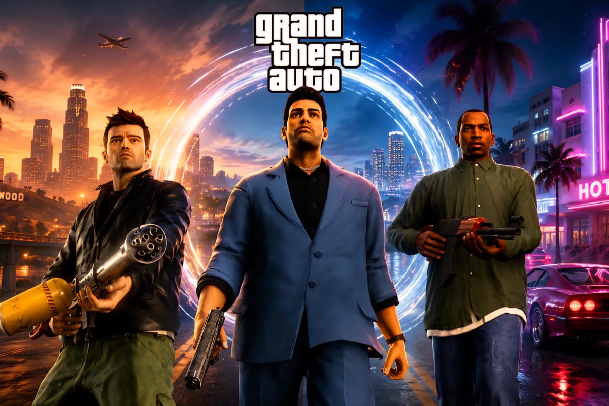 دمج ثلاثية GTA الكلاسيكية داخل لعبة واحدة باستخدام مود جديد يضم GTA III وVice City وSan Andreas