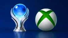 Xbox قد تحصل أخيرًا على مكافأة تشبه كأس PlayStation البلاتيني في 2026 4 شعار Xbox بجانب كأس إنجازات بتصميم مستقبلي باللونين الأخضر والبلاتيني